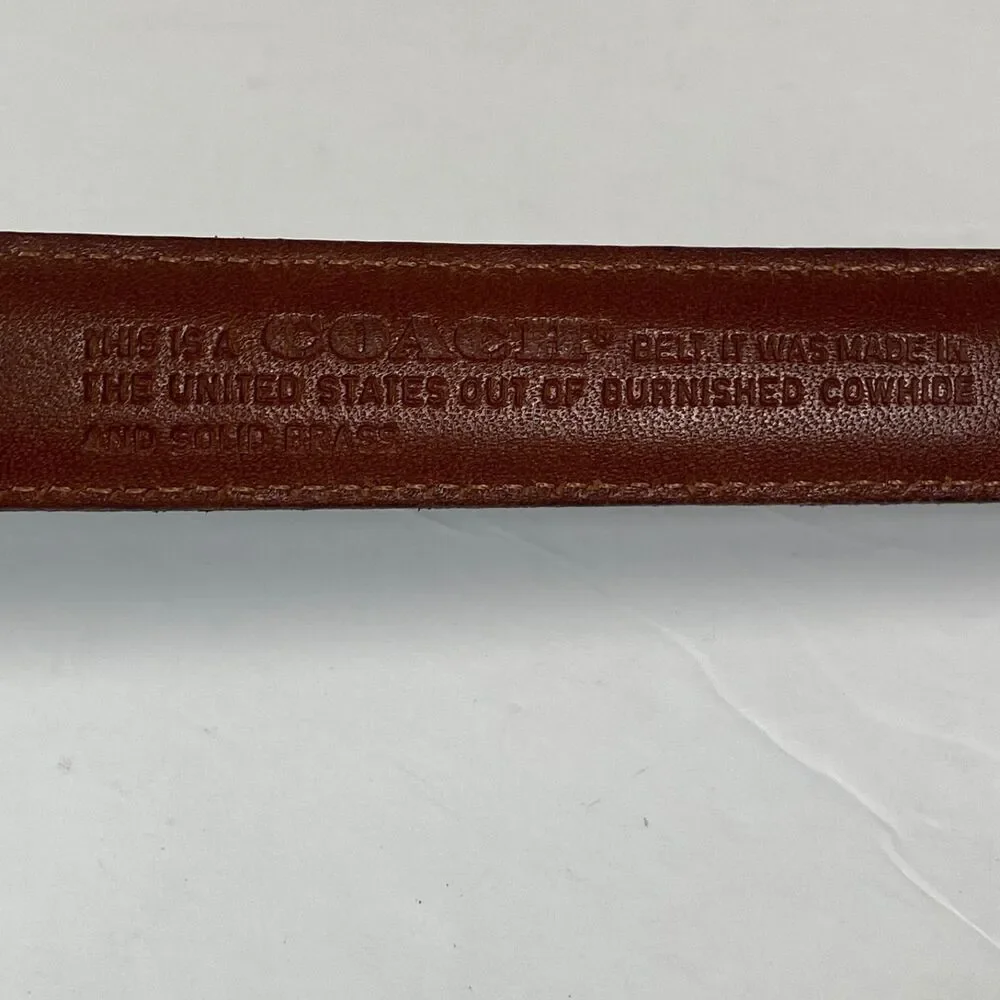 Coach Burgundy Leather Belt – Style 5700 – Size 38 / 95 cm – Solid Brass Buckle